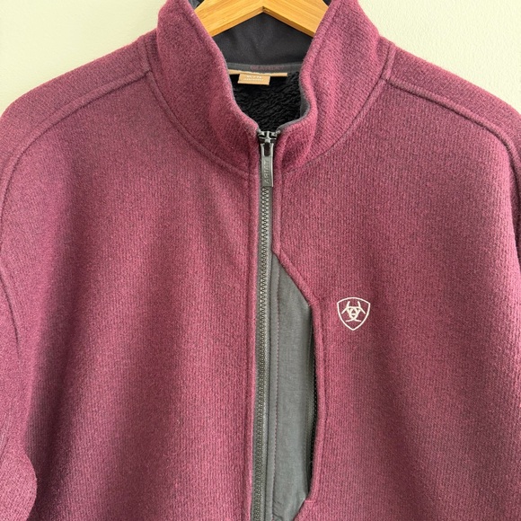 Ariat Men's Bowdrie Bonded Full Zip Stretch Wool Jacket Malbec Heather Size XL - Picture 6 of 13